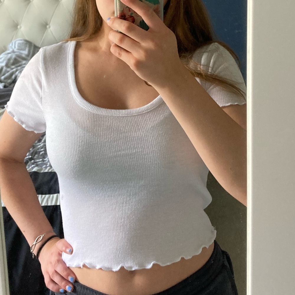 Ribbed White Crop Top